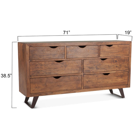 London Loft 71" Dresser in Walnut from Home Trends & Design - Luna Furniture