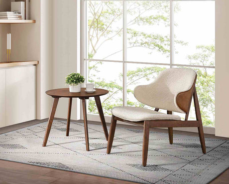 Spiez Walnut/Beige Accent Chair from Furniture of America - Luna Furniture