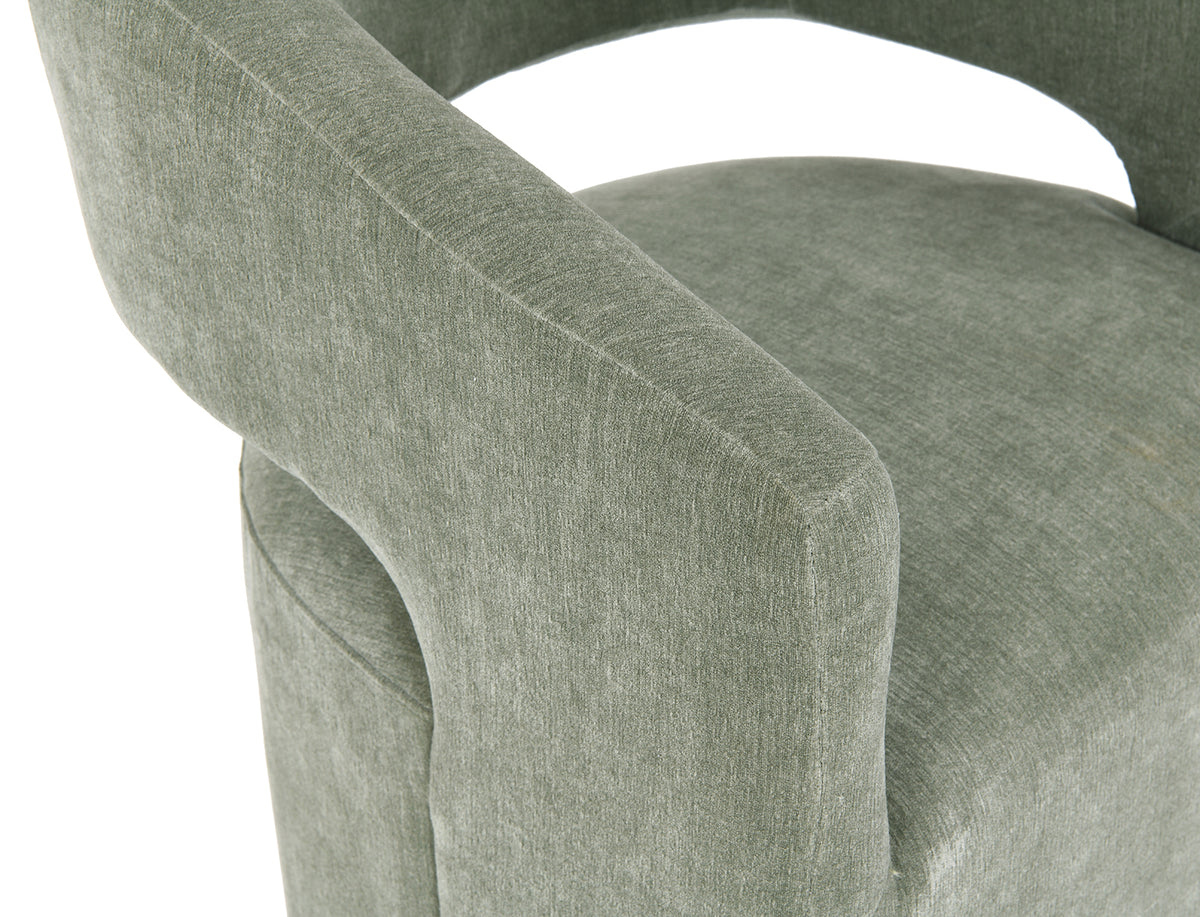 Tresa Green Arm Chair with Casters from Furniture of America - Luna Furniture