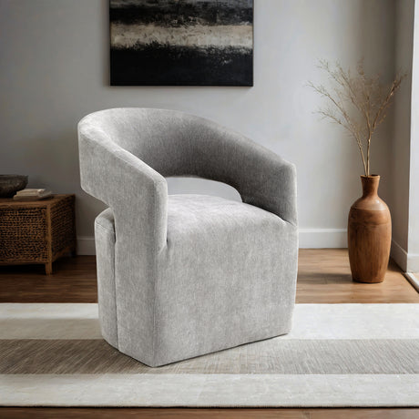 Tresa Light Gray Arm Chair with Casters from Furniture of America - Luna Furniture