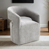 Tresa Light Gray Arm Chair with Casters from Furniture of America - Luna Furniture