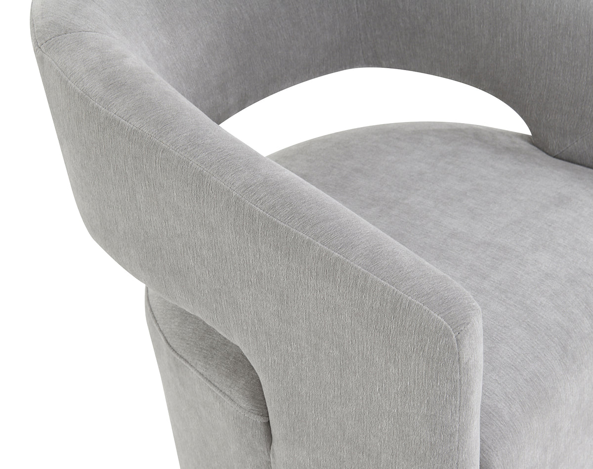 Tresa Light Gray Arm Chair with Casters from Furniture of America - Luna Furniture