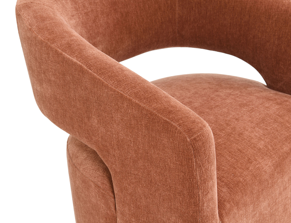 Tresa Rustic Orange Arm Chair with Casters from Furniture of America - Luna Furniture