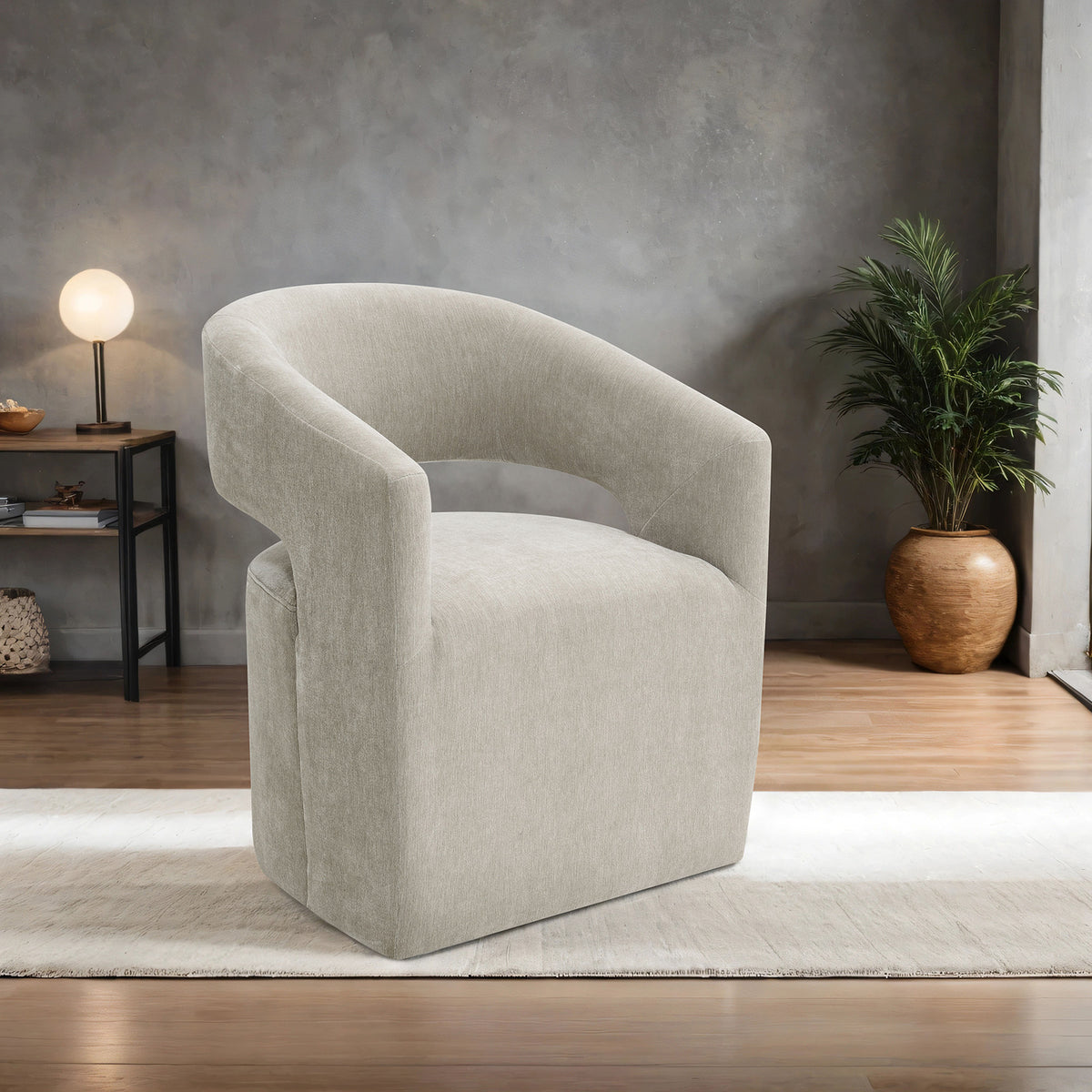 Tresa Taupe Arm Chair with Casters from Furniture of America - Luna Furniture
