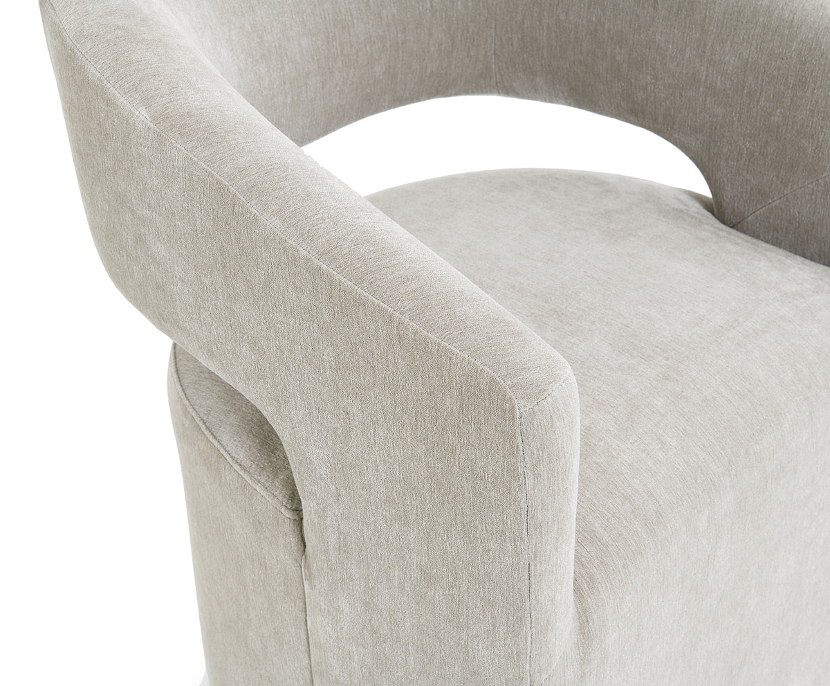 Tresa Taupe Arm Chair with Casters from Furniture of America - Luna Furniture