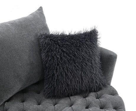 Sofi Dark Gray Button Tufted Swivel Chair from Furniture of America - Luna Furniture