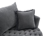 Sofi Dark Gray Button Tufted Swivel Chair from Furniture of America - Luna Furniture
