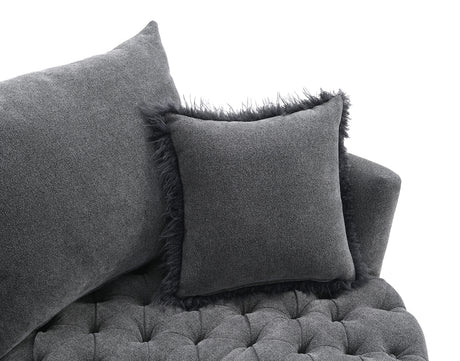 Sofi Dark Gray Button Tufted Swivel Chair from Furniture of America - Luna Furniture