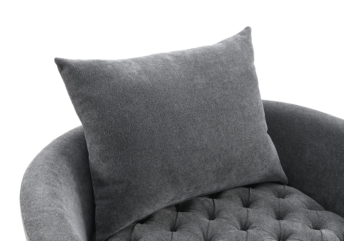 Sofi Dark Gray Button Tufted Swivel Chair from Furniture of America - Luna Furniture