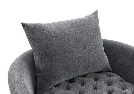 Sofi Dark Gray Button Tufted Swivel Chair from Furniture of America - Luna Furniture