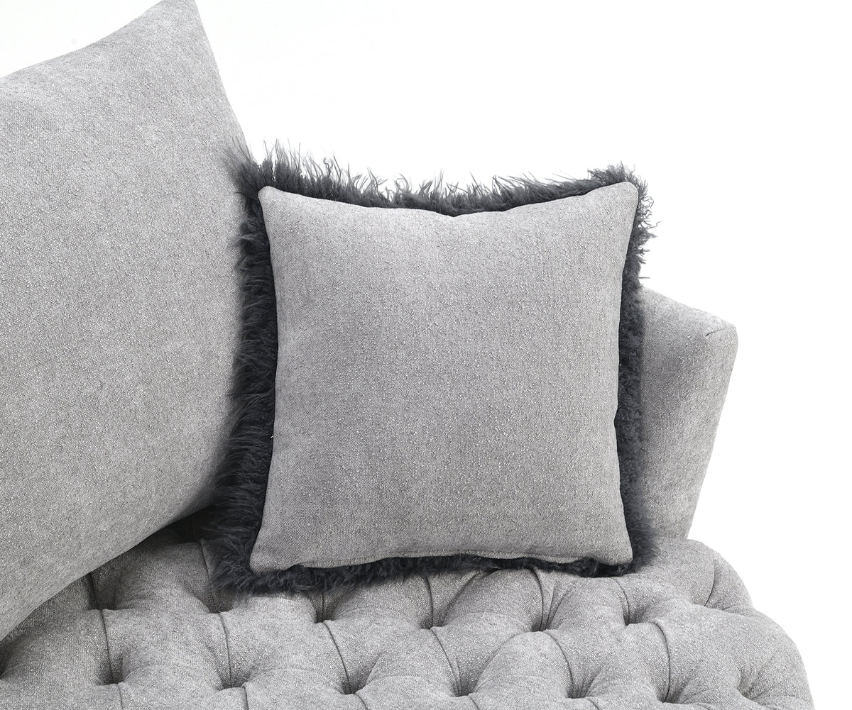 Sofi Light Gray Button Tufted Swivel Chair from Furniture of America - Luna Furniture