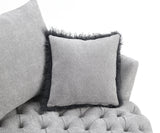 Sofi Light Gray Button Tufted Swivel Chair from Furniture of America - Luna Furniture