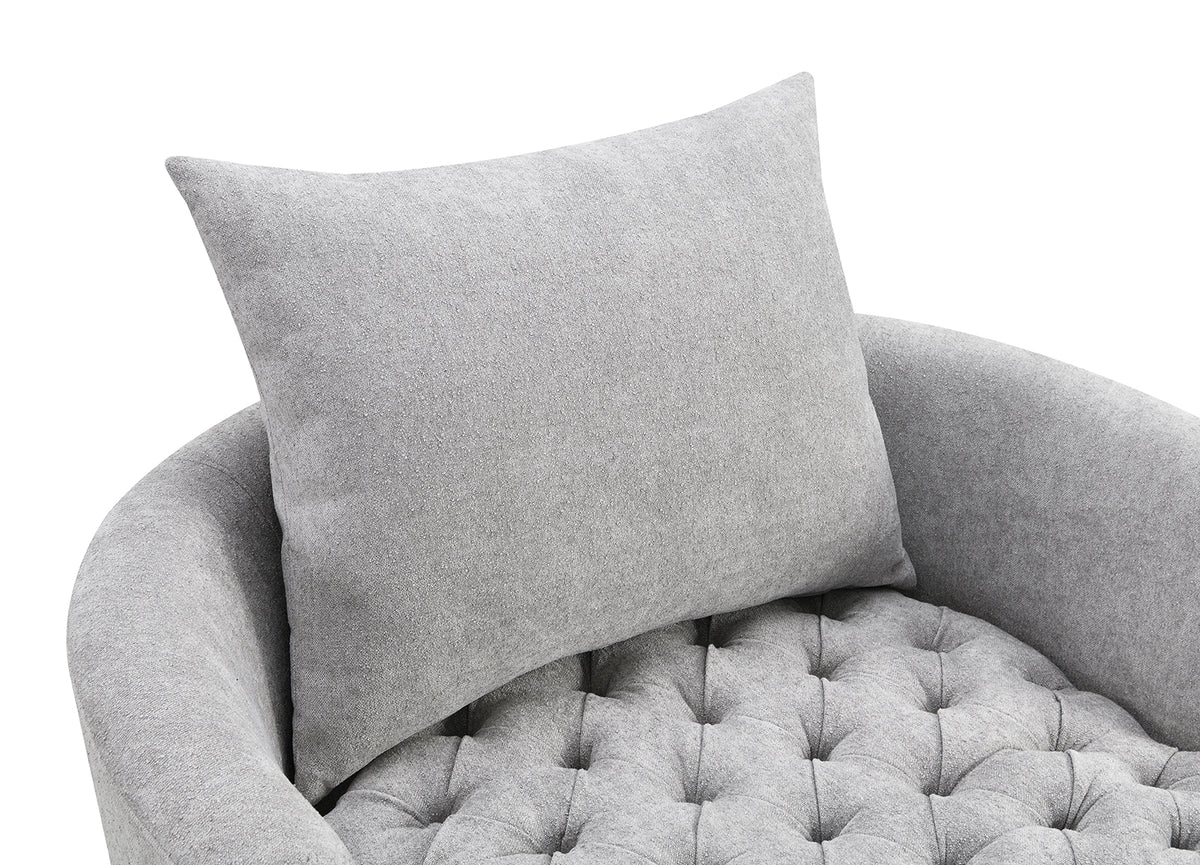 Sofi Light Gray Button Tufted Swivel Chair from Furniture of America - Luna Furniture