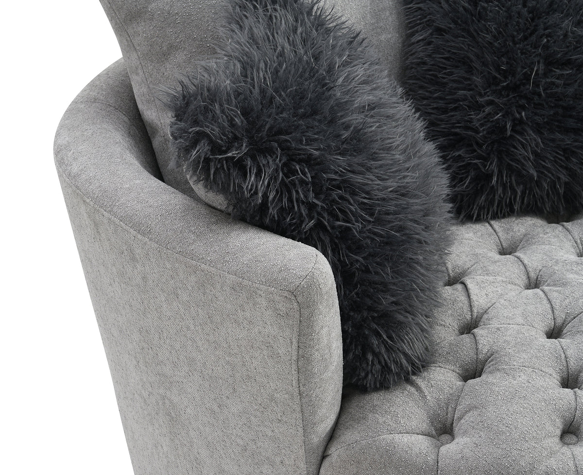 Sofi Light Gray Button Tufted Swivel Chair from Furniture of America - Luna Furniture