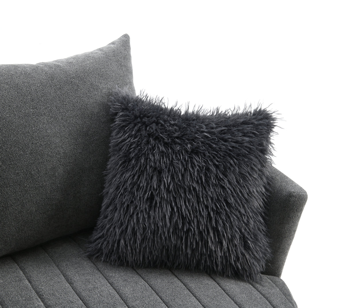 Hoople Dark Gray Channel Tufted Swivel Chair from Furniture of America - Luna Furniture