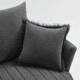 Hoople Dark Gray Channel Tufted Swivel Chair from Furniture of America - Luna Furniture