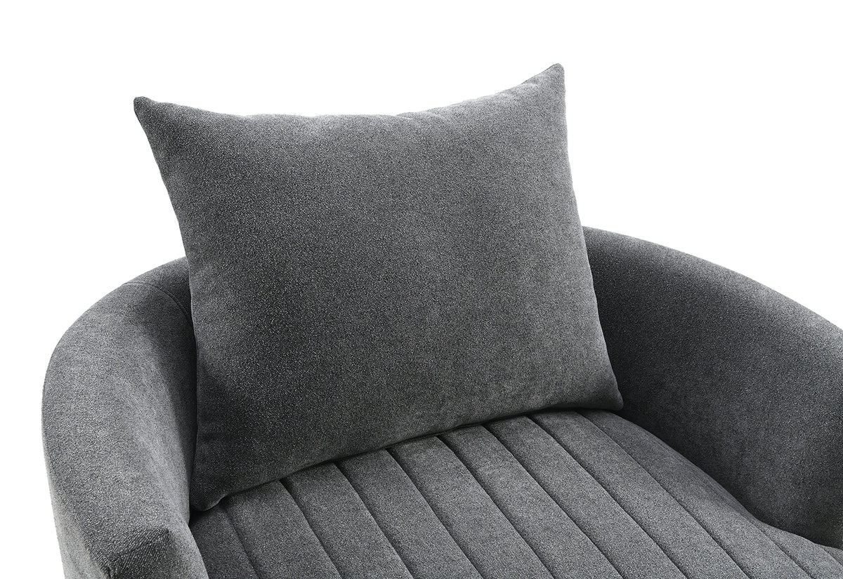 Hoople Dark Gray Channel Tufted Swivel Chair from Furniture of America - Luna Furniture