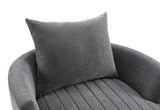 Hoople Dark Gray Channel Tufted Swivel Chair from Furniture of America - Luna Furniture