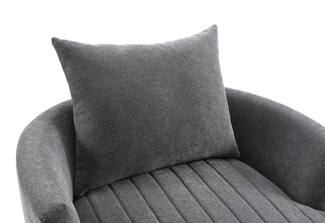 Hoople Dark Gray Channel Tufted Swivel Chair from Furniture of America - Luna Furniture
