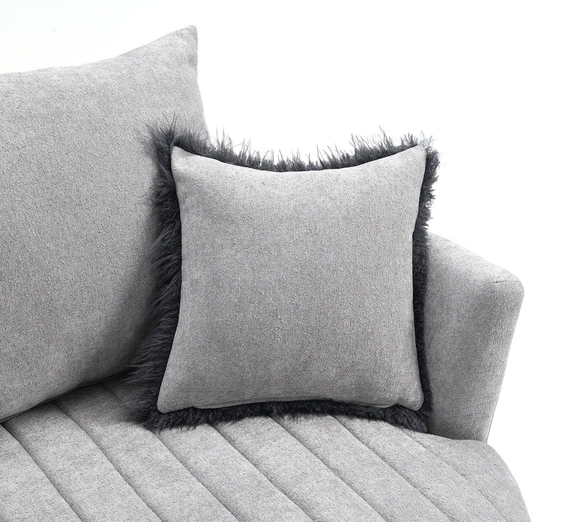 Hoople Light Gray Channel Tufted Swivel Chair from Furniture of America - Luna Furniture