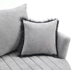 Hoople Light Gray Channel Tufted Swivel Chair from Furniture of America - Luna Furniture