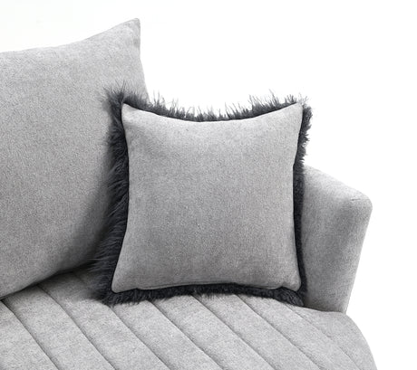 Hoople Light Gray Channel Tufted Swivel Chair from Furniture of America - Luna Furniture