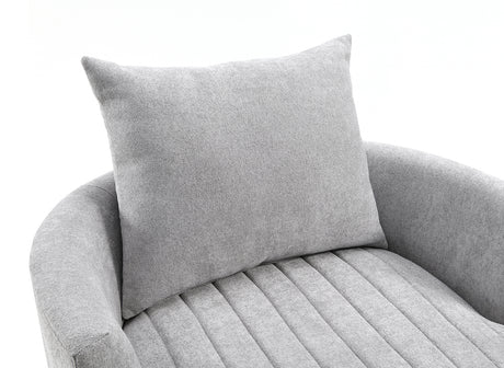 Hoople Light Gray Channel Tufted Swivel Chair from Furniture of America - Luna Furniture