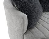 Hoople Light Gray Channel Tufted Swivel Chair from Furniture of America - Luna Furniture