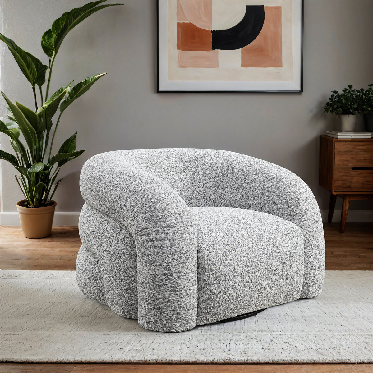Freja Gray Swivel Chair from Furniture of America - Luna Furniture