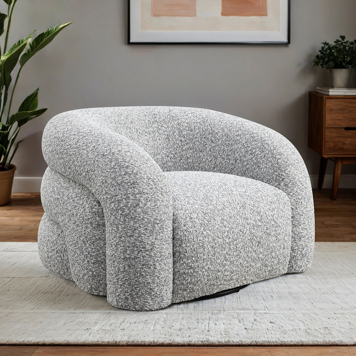 Freja Gray Swivel Chair from Furniture of America - Luna Furniture