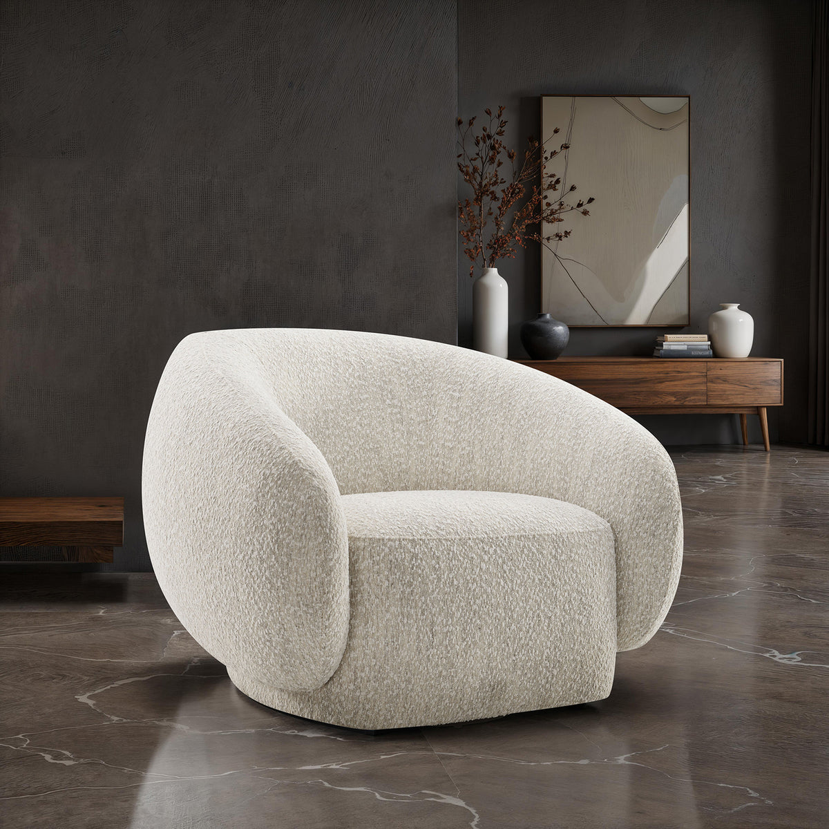 Savino Beige Swivel Chair from Furniture of America - Luna Furniture