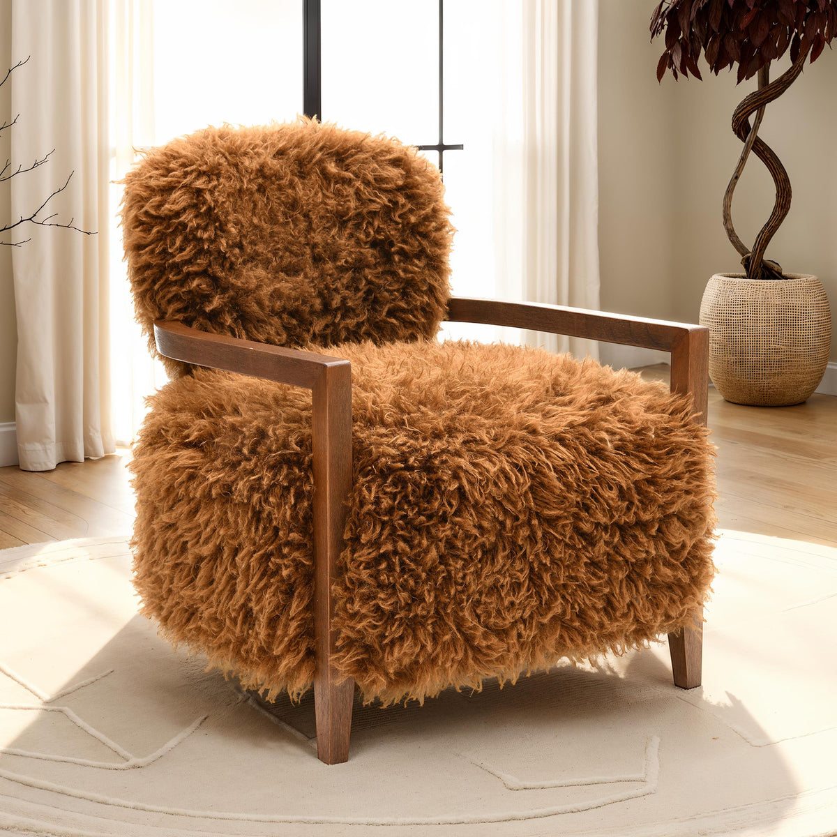 Eramo Camel Brown Accent Chair from Furniture of America - Luna Furniture