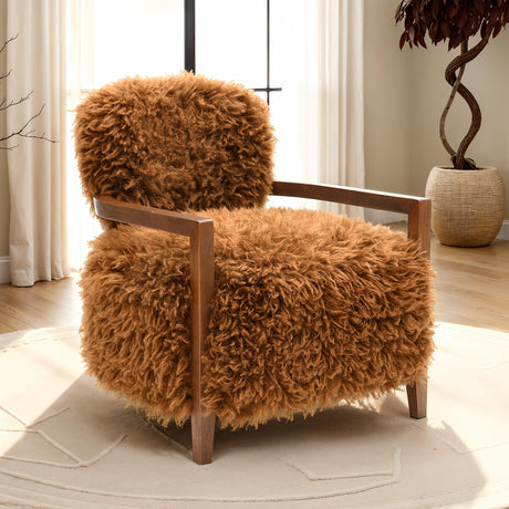 Eramo Camel Brown Accent Chair from Furniture of America - Luna Furniture