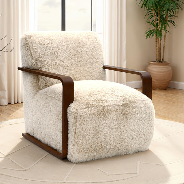 Elardo White Accent Chair