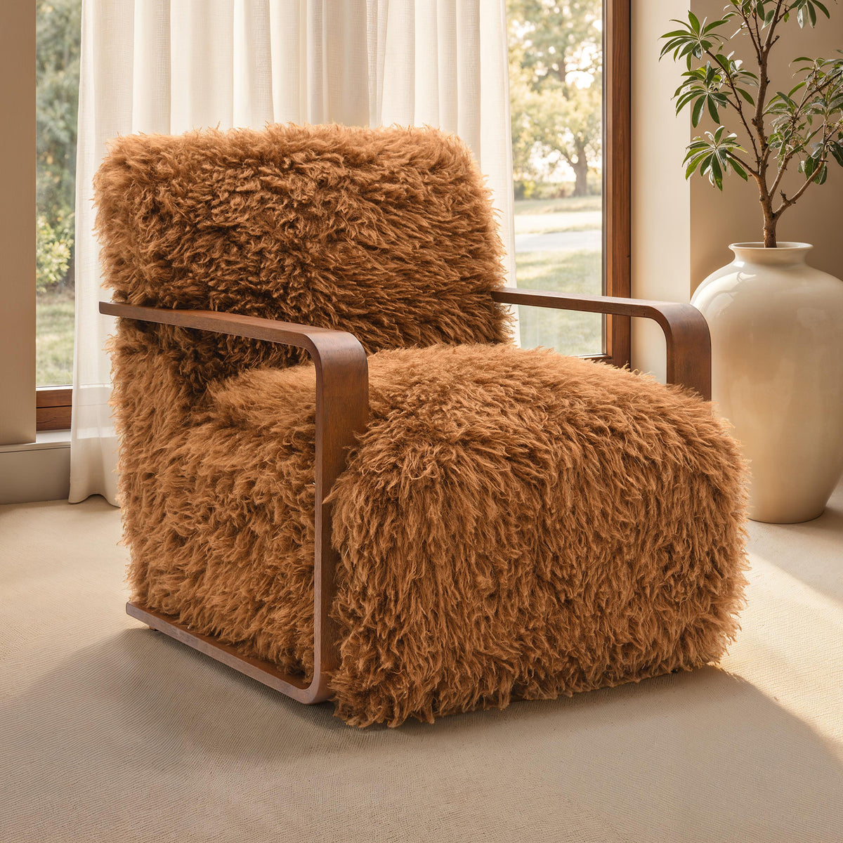 Elardo Camel Brown Accent Chair from Furniture of America - Luna Furniture