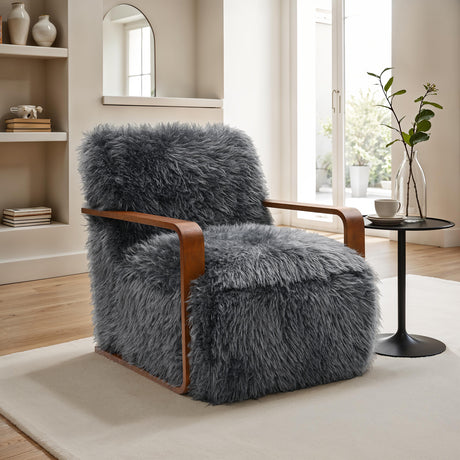 Elardo Charcoal Gray Accent Chair from Furniture of America - Luna Furniture