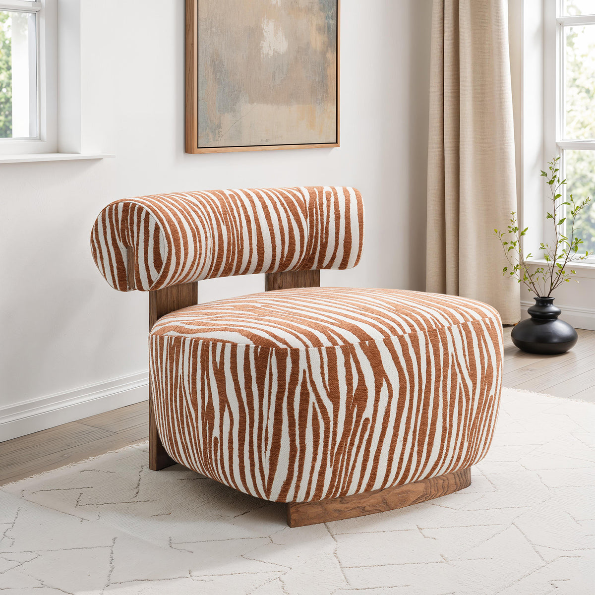 Niobe Rustic Orange Accent Chair from Furniture of America - Luna Furniture