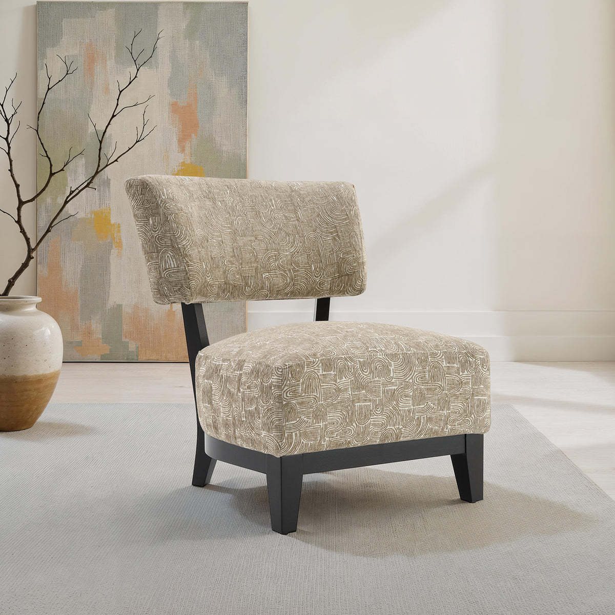 Aveni Beige Accent Chair from Furniture of America - Luna Furniture