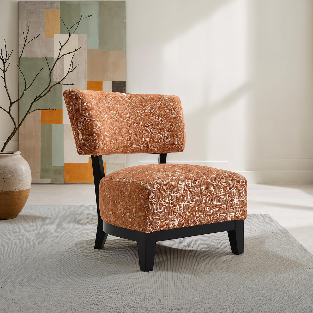 Aveni Rustic Orange Accent Chair from Furniture of America - Luna Furniture