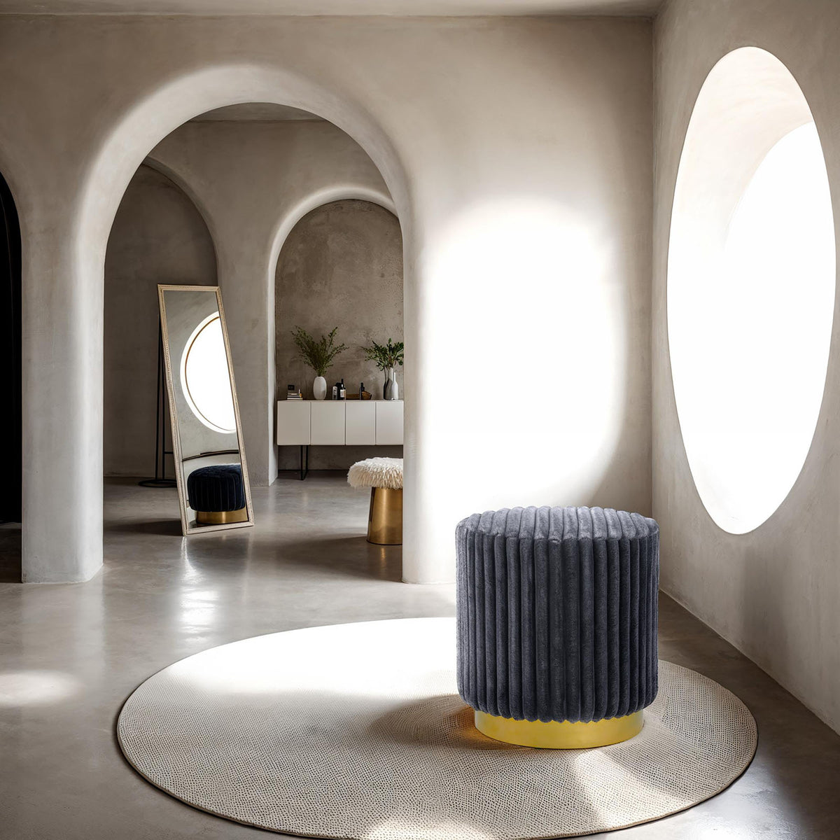 Yolanda Dark Gray Stool from Furniture of America - Luna Furniture