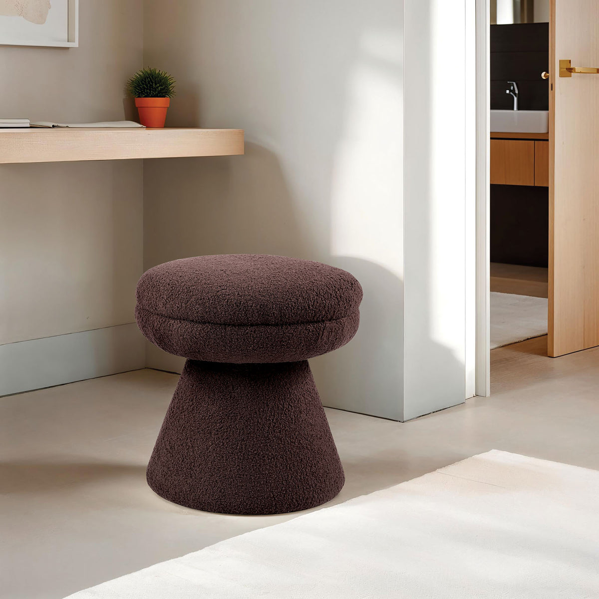 Cynthia Brown Stool from Furniture of America - Luna Furniture