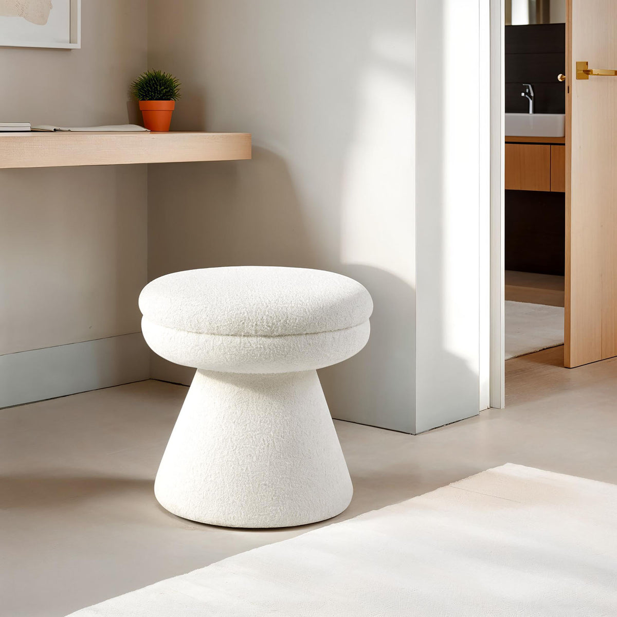 Cynthia Beige Stool from Furniture of America - Luna Furniture