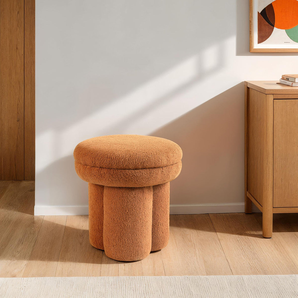 Thisbe Saddle Brown Stool from Furniture of America - Luna Furniture