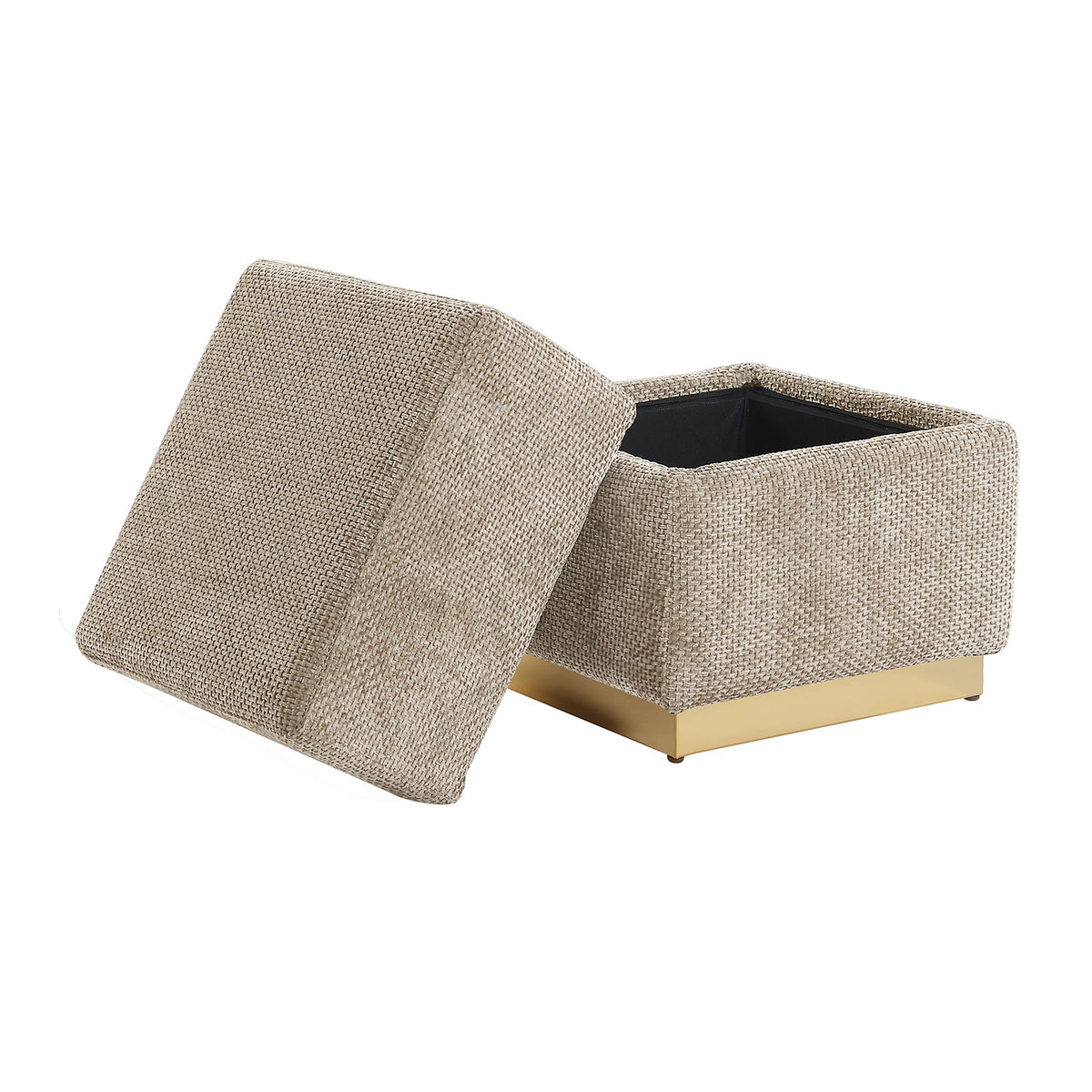 Krysten Silver Gray Storage Stool from Furniture of America - Luna Furniture