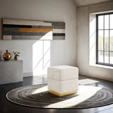 Krysten Beige Storage Stool from Furniture of America - Luna Furniture