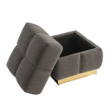 Aileen Charcoal Storage Stool from Furniture of America - Luna Furniture