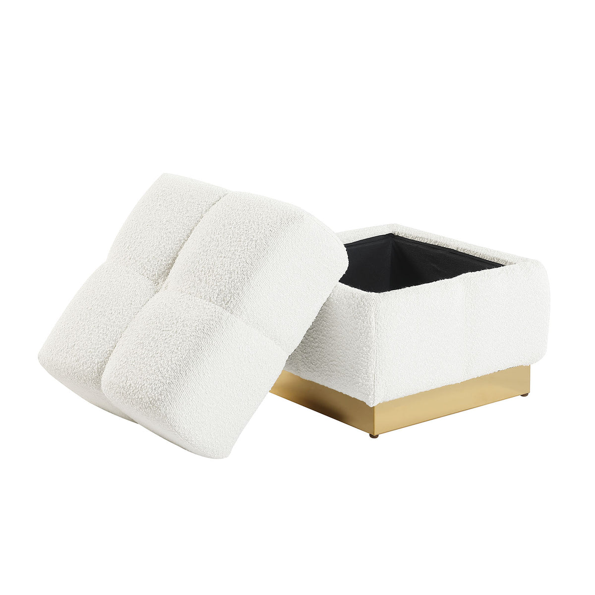 Aileen Beige Storage Stool from Furniture of America - Luna Furniture