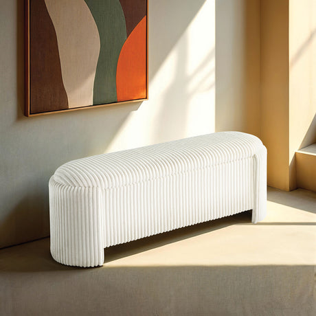 Grainne White Storage Bench from Furniture of America - Luna Furniture