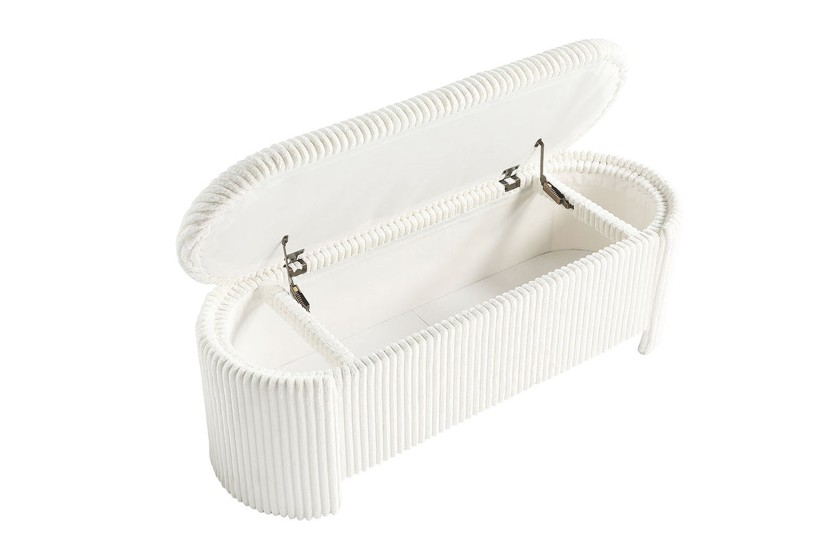 Grainne White Storage Bench from Furniture of America - Luna Furniture