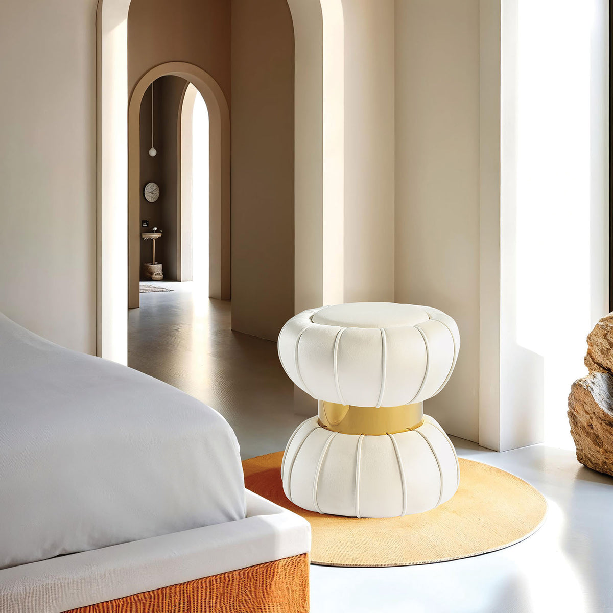 Dorothea White Stool from Furniture of America - Luna Furniture